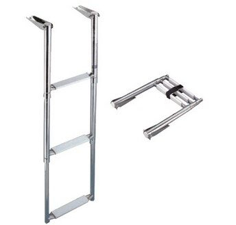 Nerezový teleskopický žebřík 29 cm - 3 schůdky