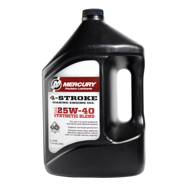Motorový olej Mercury 4-taktní pro lodní motory, syntetická směs 25W-40 - 4L