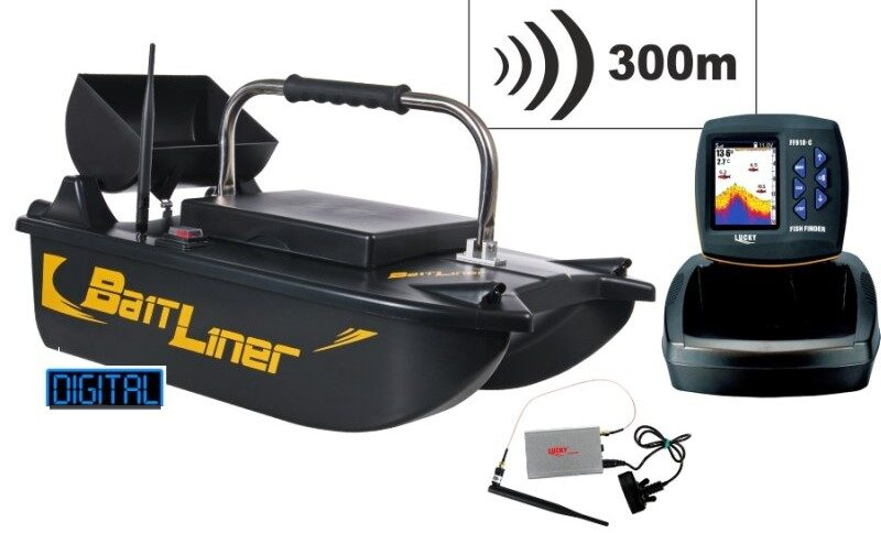 Rybářská zavážecí loďka Bait Liner a bezdrátový sonar do 300m - akční set