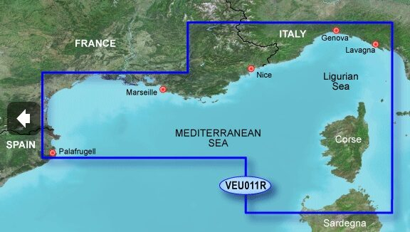 BlueChart G2 Vision - VEU011R /Francie, J.Pobřeží a Korsika/