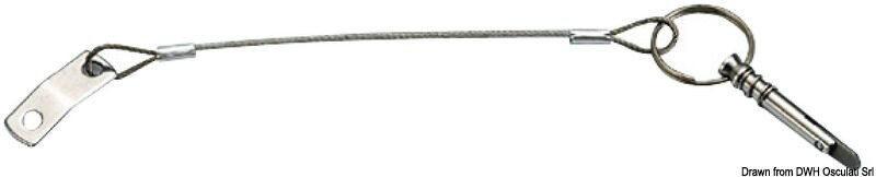 Zajišťovací kolík nerezový + kabel s pružinovým sklopným kolíkem