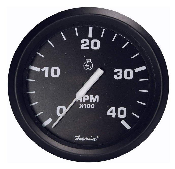 FARIA otáčkoměr 0-4000 pro dieselové motory - černý číselník v černém rámu