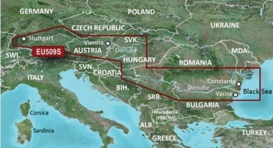 BlueChart G3 Vision - VEU509S / Plavební mapa Dunaje