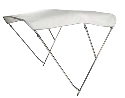 Bimini nerezové 3 ramenné bílé - šířka 200/210 cm, průměr trouby Ø25 mm