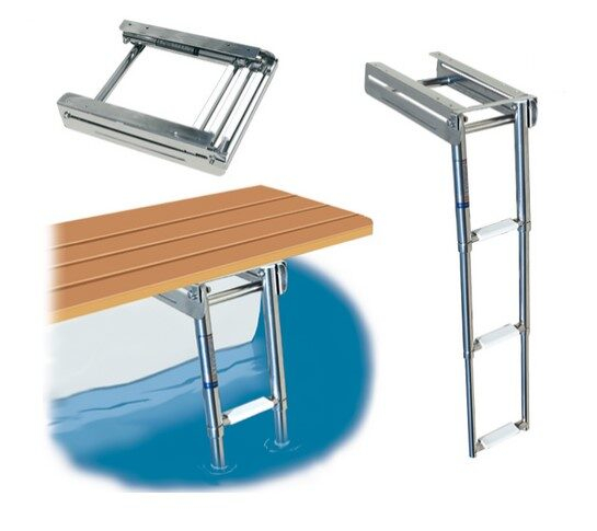 Teleskopický skládací žebřík ke platformě - šířka 29 cm, 3 schůdky