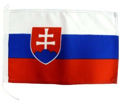Vlajka Slovensko 60×40 cm pro čluny – s upevněním na očko a šňůrku