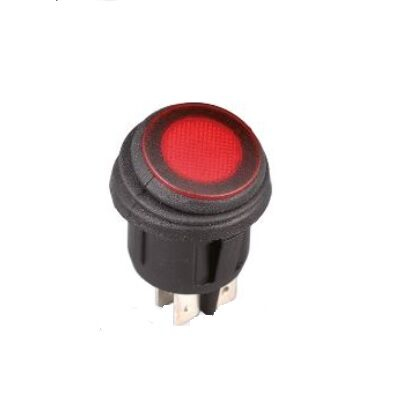 Vodotěsný kruhový spínač 3 pólový, průměr 26mm