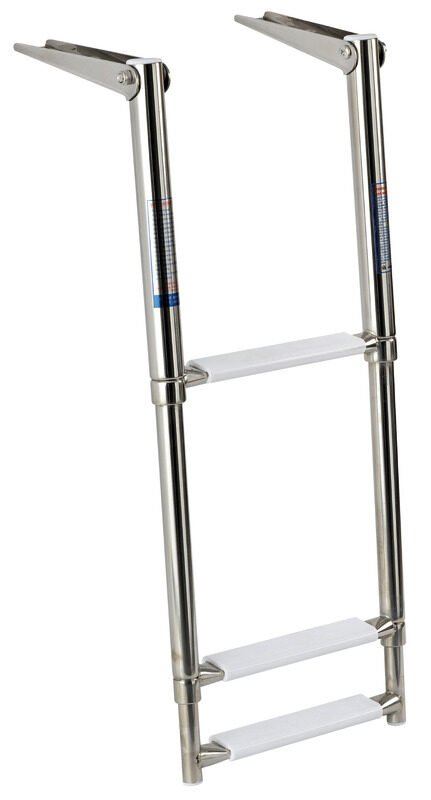 Nerezový teleskopický žebřík 30 cm - 3 schůdky
