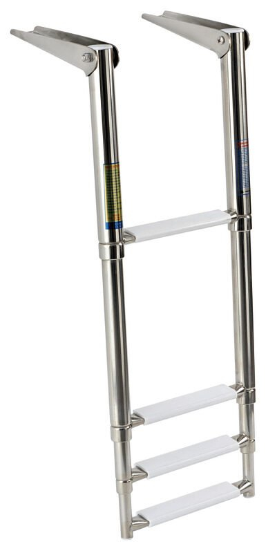 Nerezový teleskopický žebřík 31,5 cm - 4 schůdky