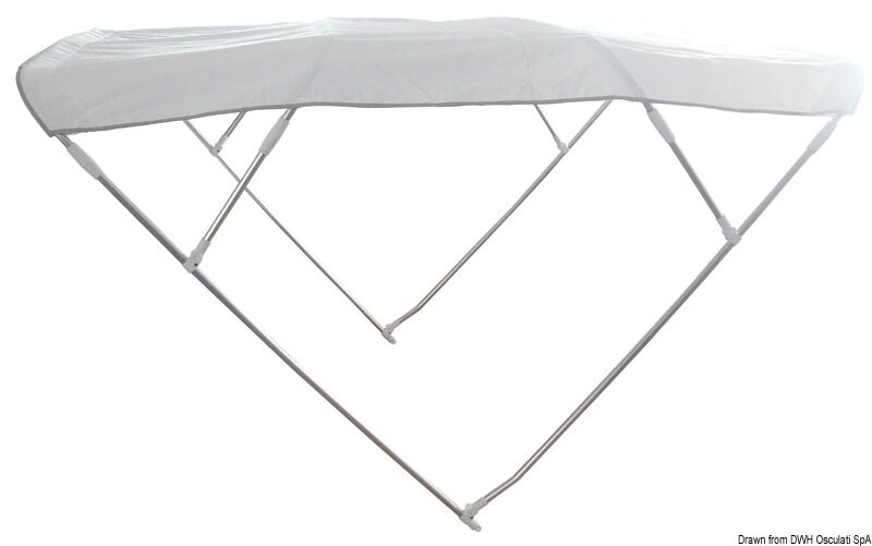 Bimini Depth 4-ramenné hliníkové bimini bílé - šířka 190/200 cm, průměr trouby Ø 22 mm