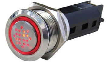 LED výstražné světlo se zvukem - červený