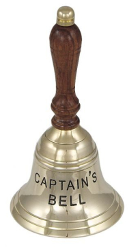 Stolní zvon mosazný s nápisem CAPTAIN´S BELL - 21 cm