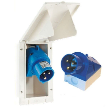 Vestavná zástrčka s krytem samec - 230V, 3x16 A