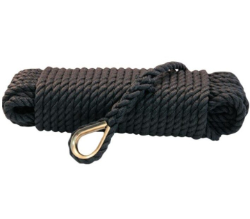 Kotvící lano s okem 10 mm x 20 m - černé