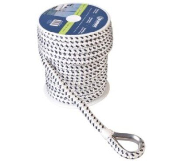 Kotvící lano s okem 12 mm x 20 m - bílo-černé