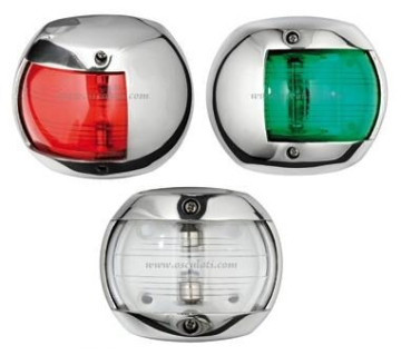 Navigační světlo s nerezovým tělem "SPHERA DESIGN" COMPACT 12