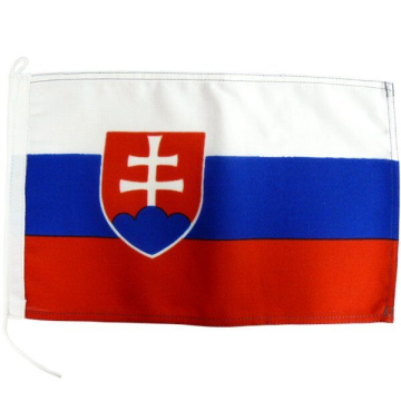 Vlajka Slovensko 20×30 cm pro čluny - s upevněním na očko a šňůrku