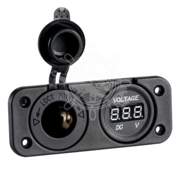 Vestavná zásuvka 12V/Voltmeter