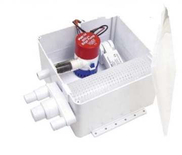 Sběrná nádrž na odpadní vodu + 12 V pumpa + plav. spínač