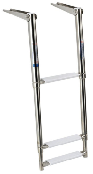 Nerezový teleskopický žebřík 30 cm - 3 schůdky