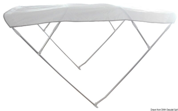 Bimini Depth 4-ramenné hliníkové bimini bílé - šířka 235/245 cm, průměr trouby Ø 22 mm