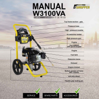 Waspper W3100VA benzínový vysokotlaký čistič, Peggas, 4.3 HP, 213 bar / 3.100 PSI
