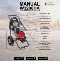Waspper W3200HA benzínová vysokotlaková myčka, Honda, 6,5 HP, 220 bar/3.200 PSI