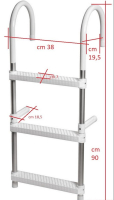 Žebřík z hliníku - 3 schůdky, šířka 35 cm, délka 83 cm