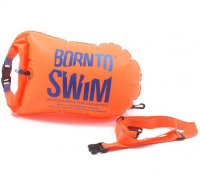 BornToSwim® Záchranný plovák, plavecká bójka a vak v jednom 64 x 30 cm - oranžová