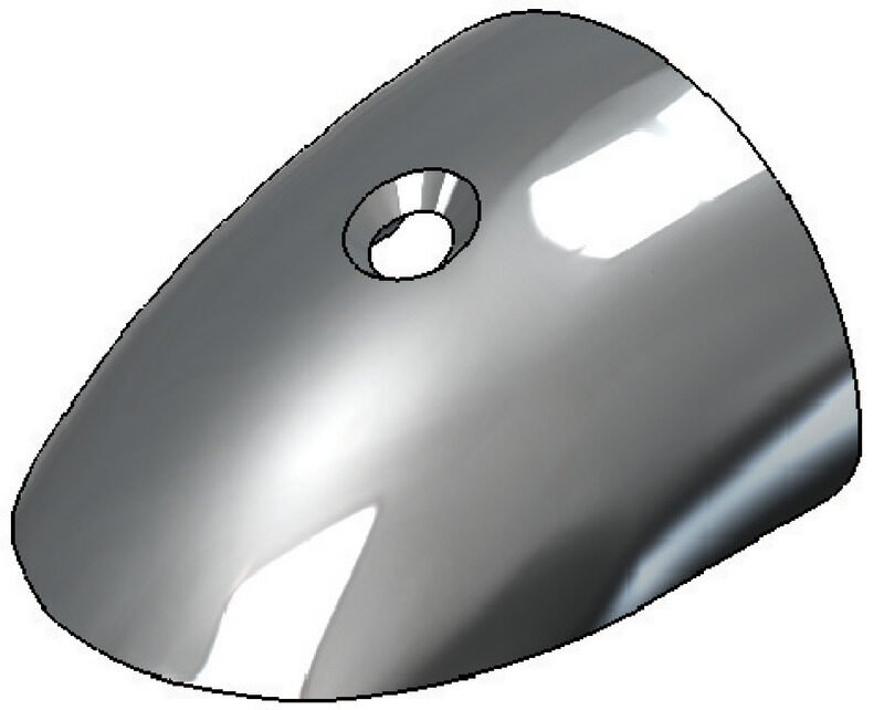 Koncovka nárazníku AISI316 – 56,5 × 30 mm