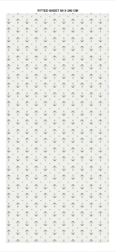 SEA-CLUB Bavlněná plachta na postel s motývem kotvy - 90 x 200 cm