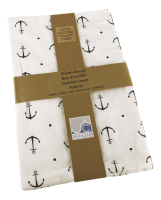 SEA-CLUB Bavlněný povlak na polštář bílý s motivem kotvy - 80 x 40 cm