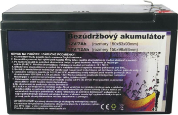 Akumulátor k sonaru a zavážecí loďce 12V/7Ah
