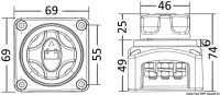 Bateriový spínač s odnímatelným klíčem – 50 V