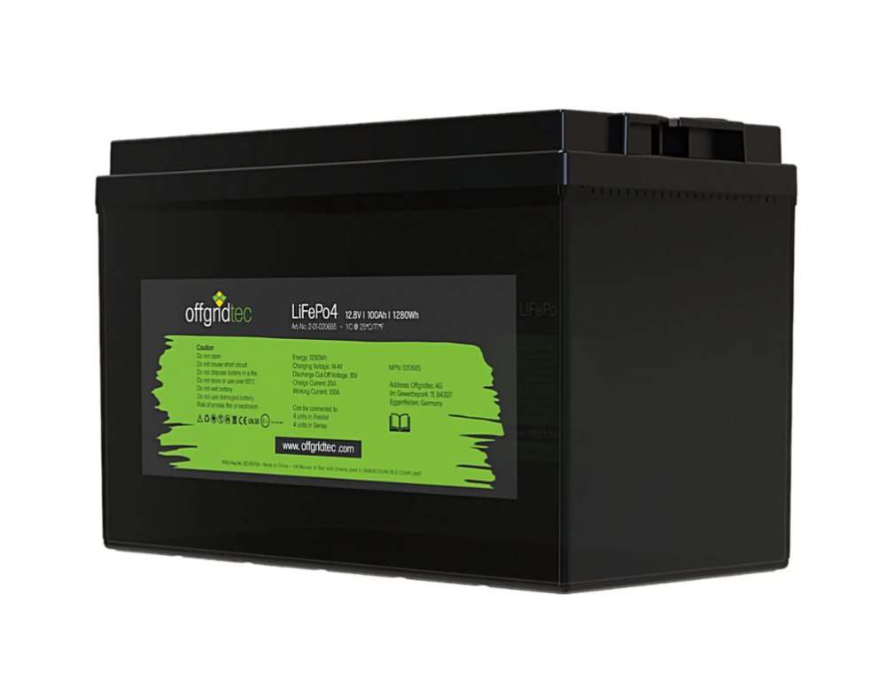 Offgridtec LiFePO4 baterie 12,8 V 100 Ah – 1280 Wh, integrovaný BMS