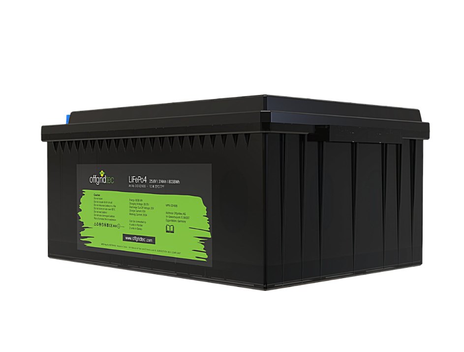 Offgridtec LiFePO4 baterie 25,6 V 314 Ah – 8038 Wh, integrovaný BMS