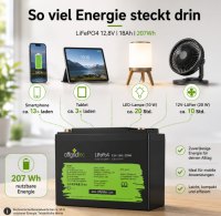Offgridtec LiFePO4 baterie 12,8 V 18 Ah – 230 Wh, integrovaný BMS