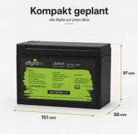 Offgridtec LiFePO4 baterie 12,8 V 8 Ah – 102 Wh, integrovaný BMS