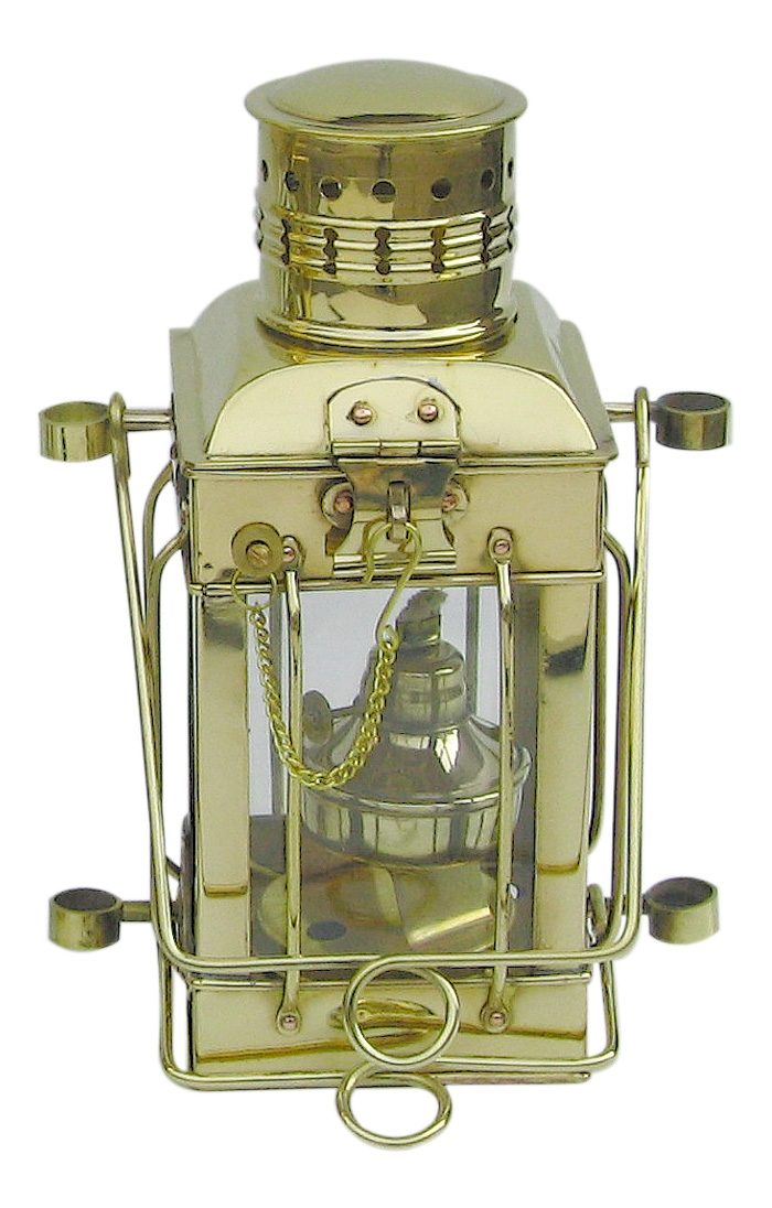 Lampa Cargo mosazná s petrolejovým hořákem – výška 25 cm