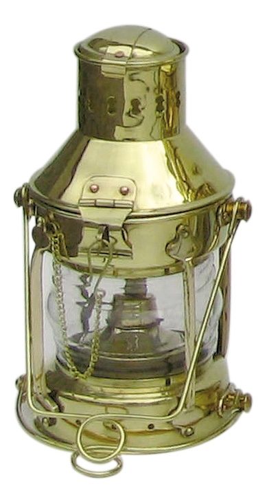 Kotevní lampa mosazná, elektrická 230 V – výška 24 cm