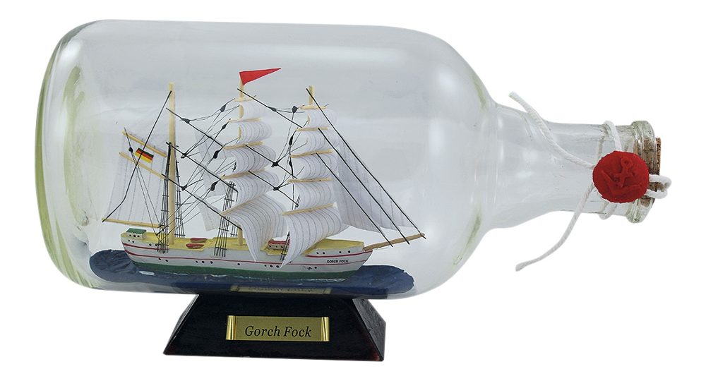 Loď v láhvi Gorch Fock – délka 27,5 cm