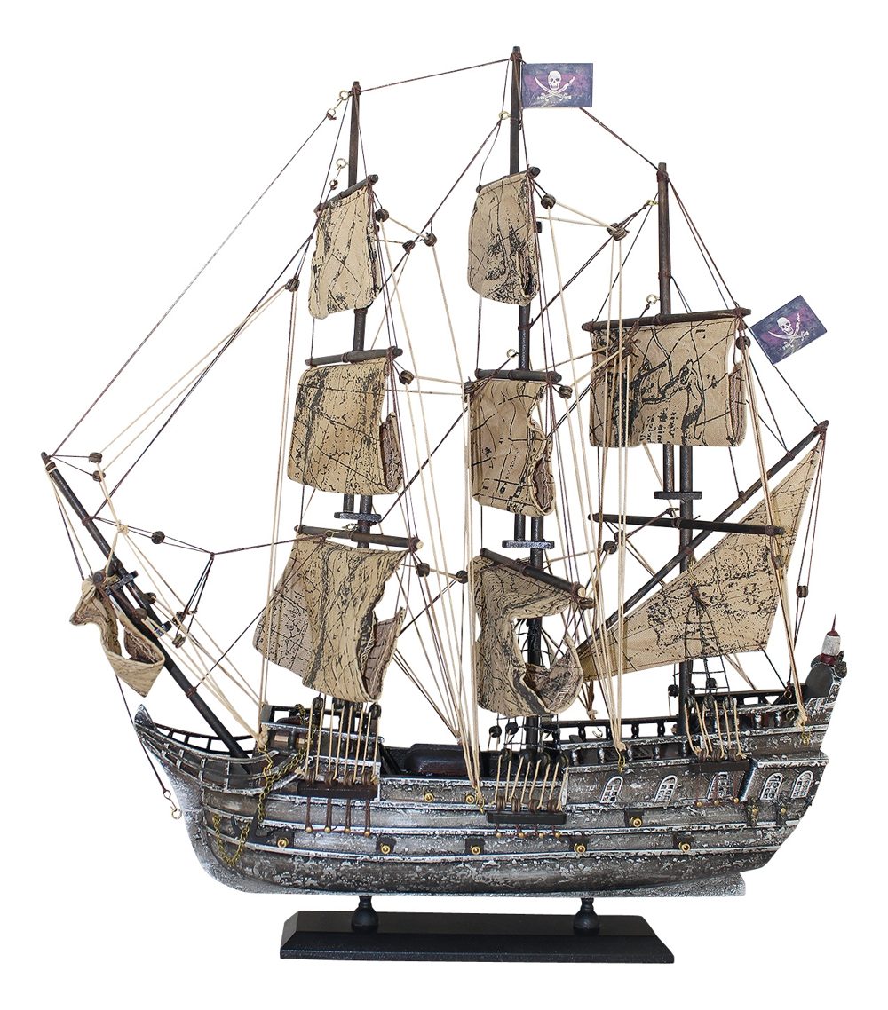 Model pirátské lodě dřevěný se zestařenou úpravou – délka 50 cm