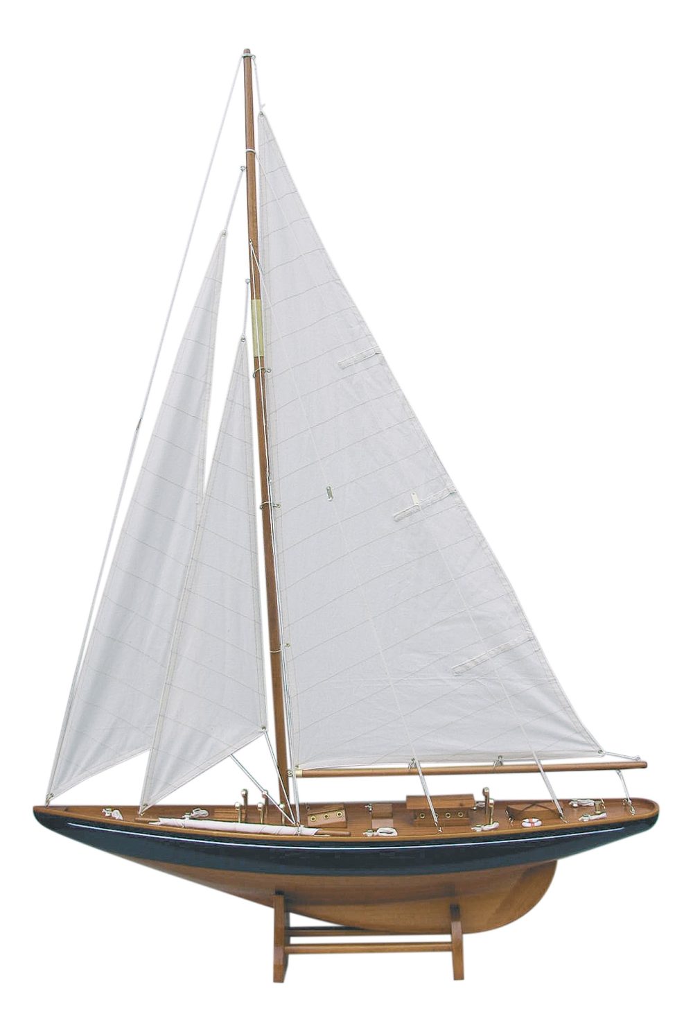 Model plachetnice, dřevo s látkovými plachtami – délka 75 cm, výška 112 cm