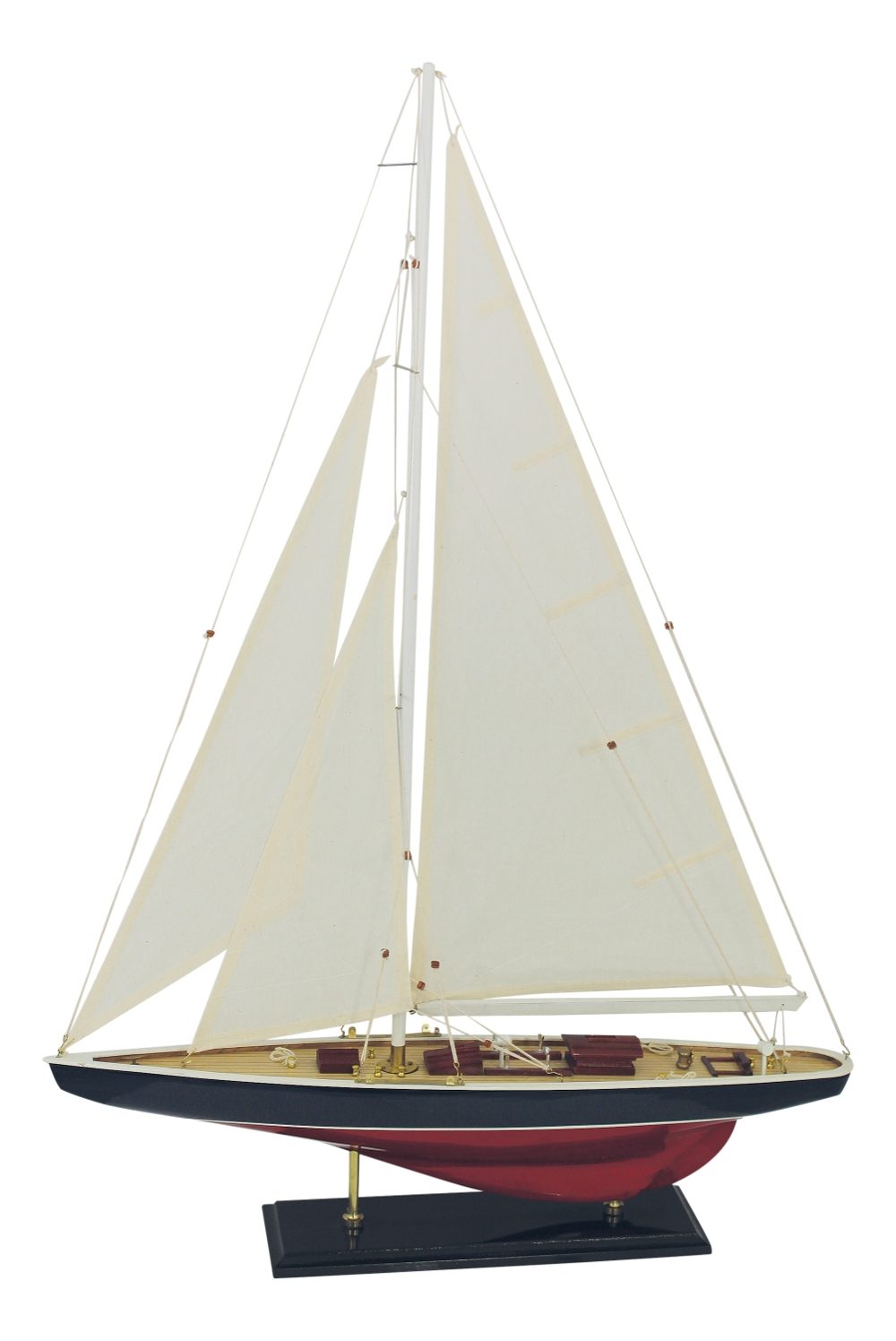 Model plachetnice, dřevo s látkovými plachtami – délka 60 cm, výška 86 cm