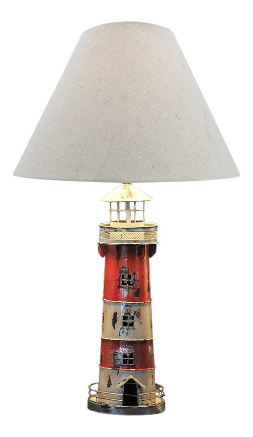 Lampa ve tvaru majáku, kov, se stínidlem – výška 58 cm