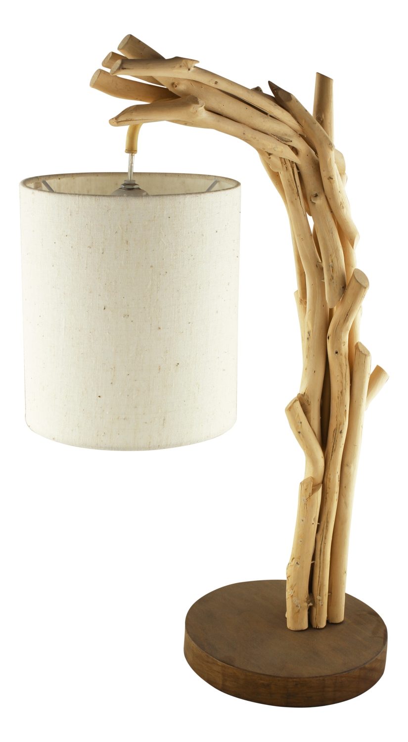Lampa z naplaveného dřeva se stínidlem – výška 59 cm