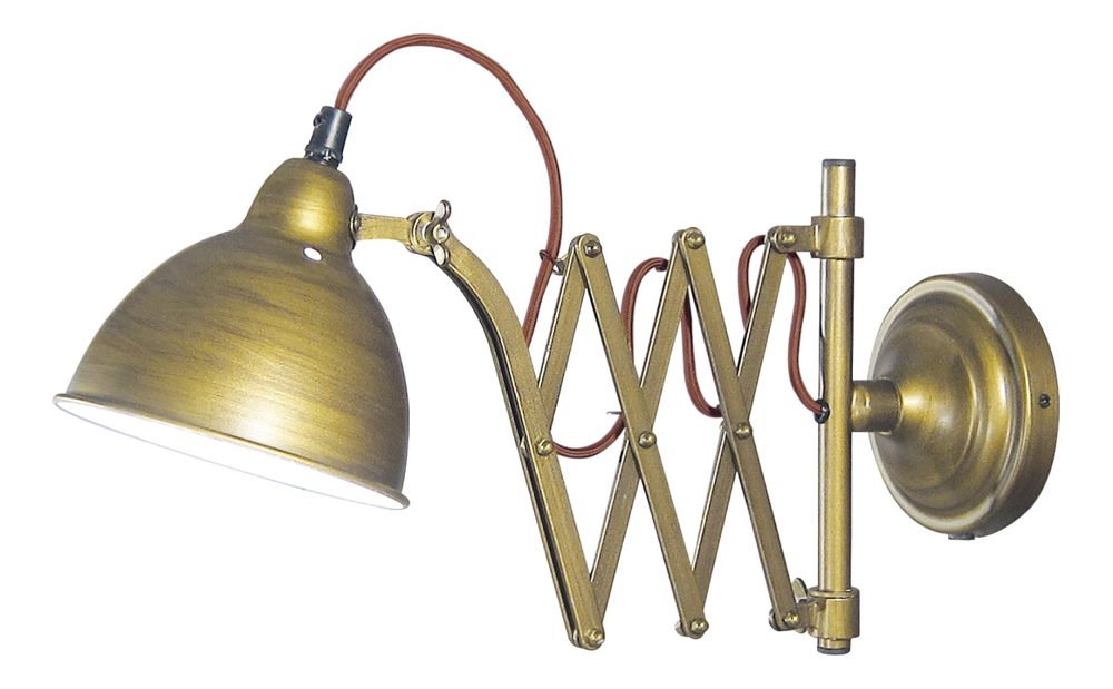 Nástěnná lampa železná, 230 V, E14 – délka 39/73 cm