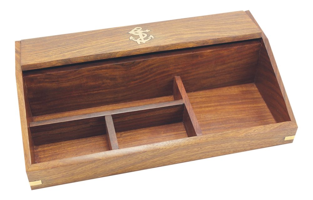 Organizér s víkem, dřevo – 30,5 × 17,5 × 7 cm