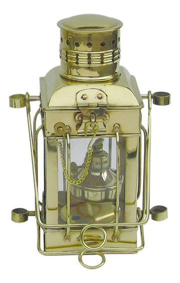 Lampa Cargo mosazná, elektrická 230 V – výška 25 cm