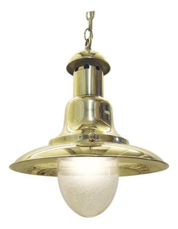 Rybářská závěsná lampa z lakované mosazi, 230 V – výška 35 cm